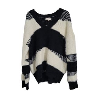 Knox Rose   Women's  XL   Sweater Black  & White (Cream)